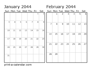 Two Horizontal Months 2044