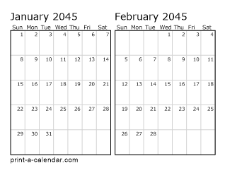 Two Horizontal Months 2045