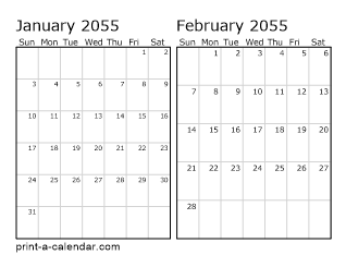 Two Horizontal Months 2055