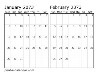 Two Horizontal Months 2073