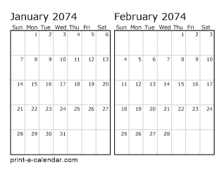 Two Horizontal Months 2074