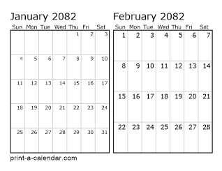 Two Horizontal Months 2082