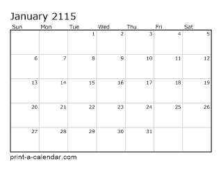 2115 Monthly Calendar