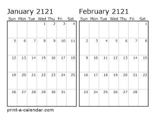 Two Horizontal Months 2121