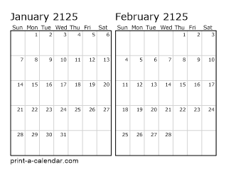 Two Horizontal Months 2125