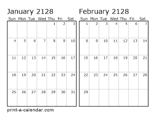 Two Horizontal Months 2128