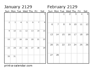 Two Horizontal Months 2129