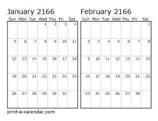 Two Horizontal Months 2166