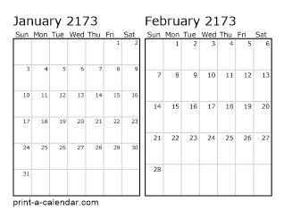 Two Horizontal Months 2173