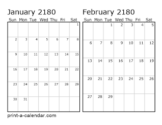 Two Horizontal Months 2180