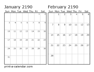 Two Horizontal Months 2190