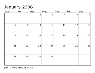 2306 Monthly Calendar