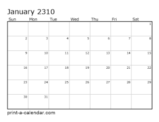 2310 Monthly Calendar