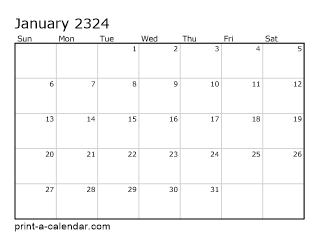 2324 Monthly Calendar