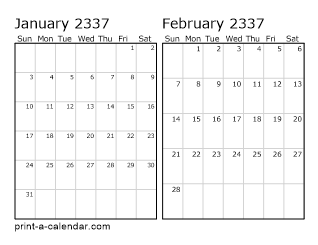 Two Horizontal Months 2337