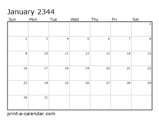 2344 Monthly Calendar