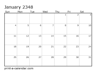 2348 Monthly Calendar