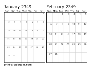 Two Horizontal Months 2349