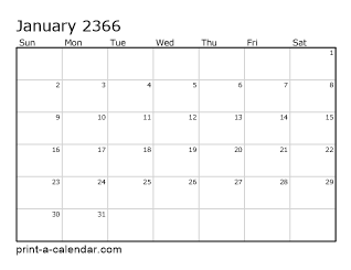 2366 Monthly Calendar