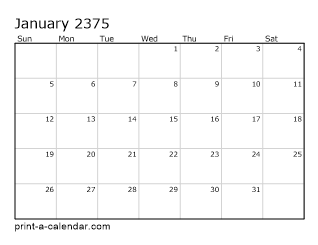 2375 Monthly Calendar