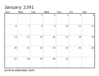 2391 Monthly Calendar