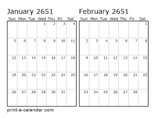 Two Horizontal Months 2651