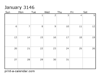 3146 Monthly Calendar