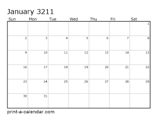 3211 Monthly Calendar